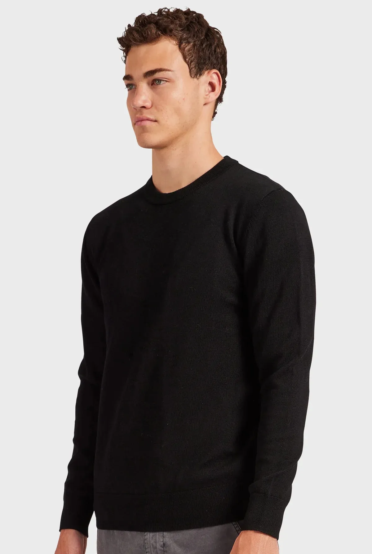 ACADEMY BRAND - Merino Crew - Black