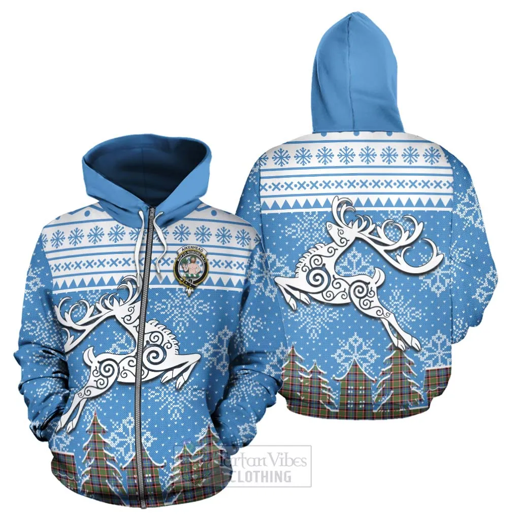 Aikenhead Clan Christmas Hoodie Celtic Reindeer Style