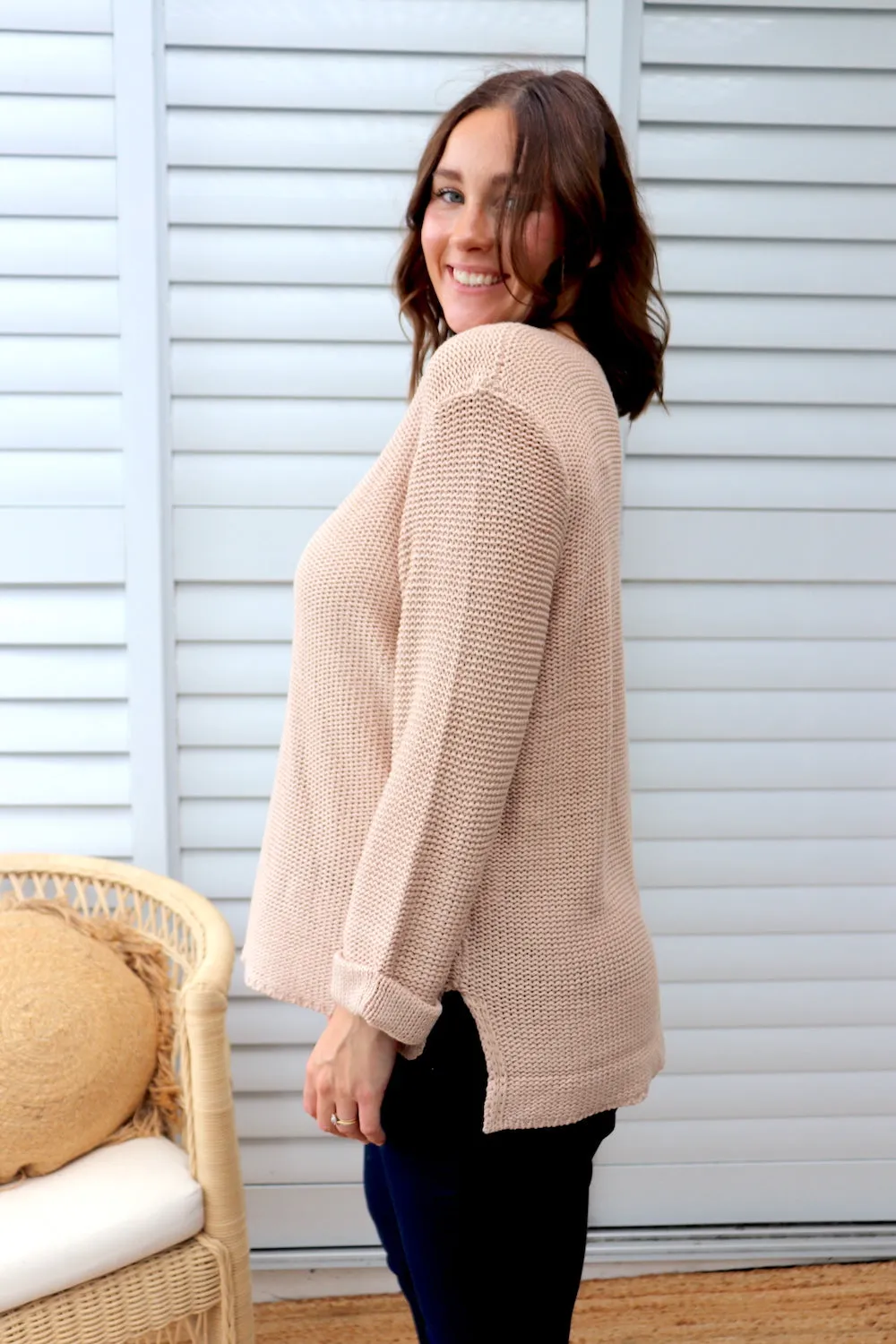 Alex Knit Sweater in Latte