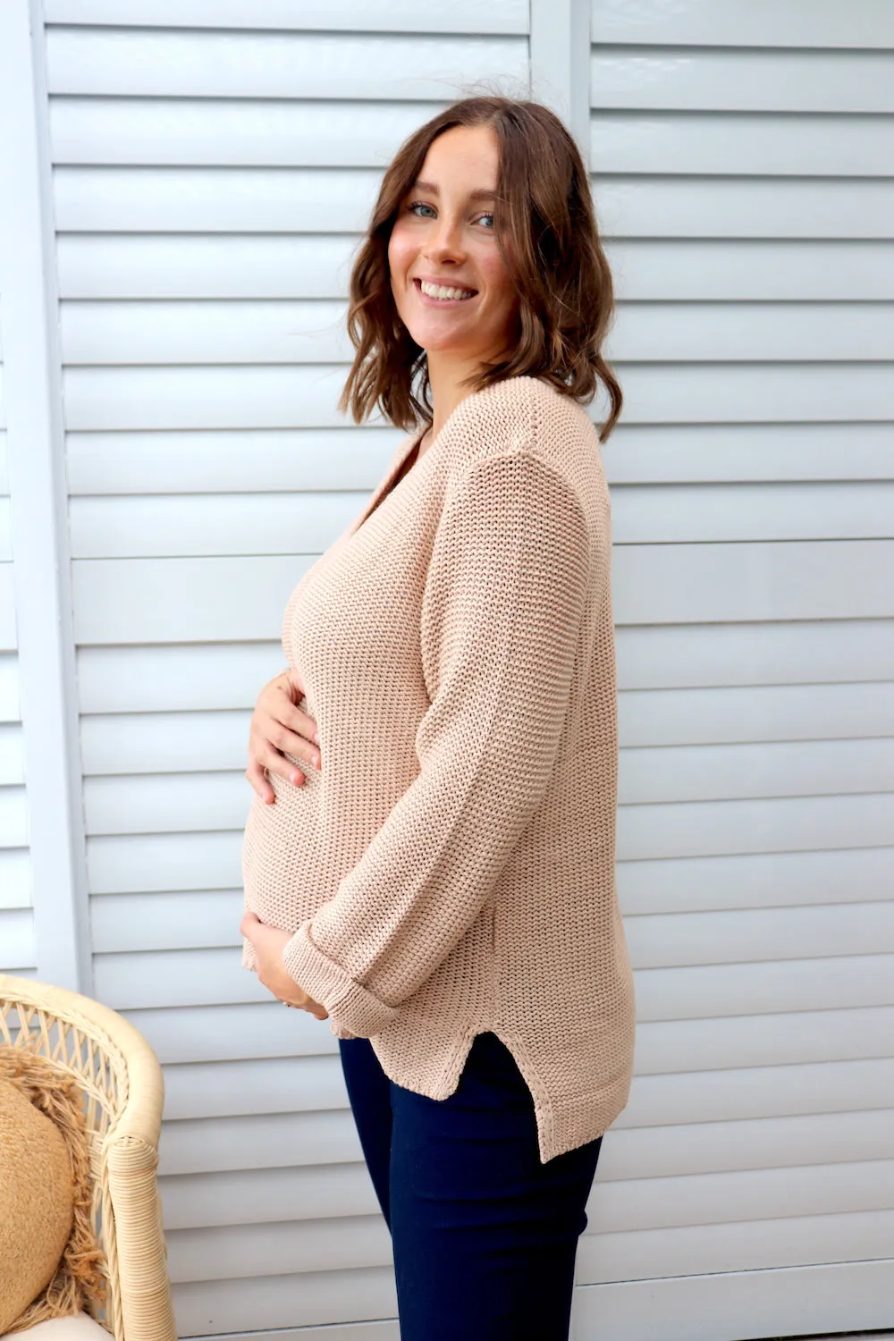 Alex Knit Sweater in Latte