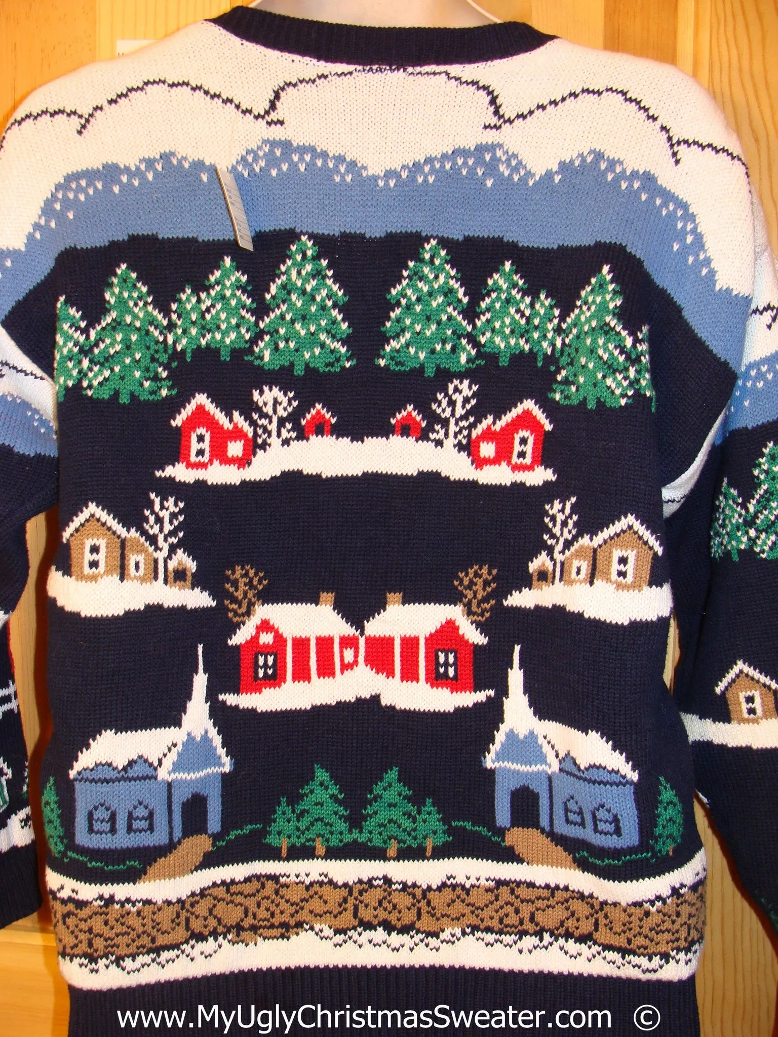 Amazing 2sided Snowy Town Festive Christmas Sweater