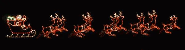 Animated Santa & Sleigh Motif (1210-N)