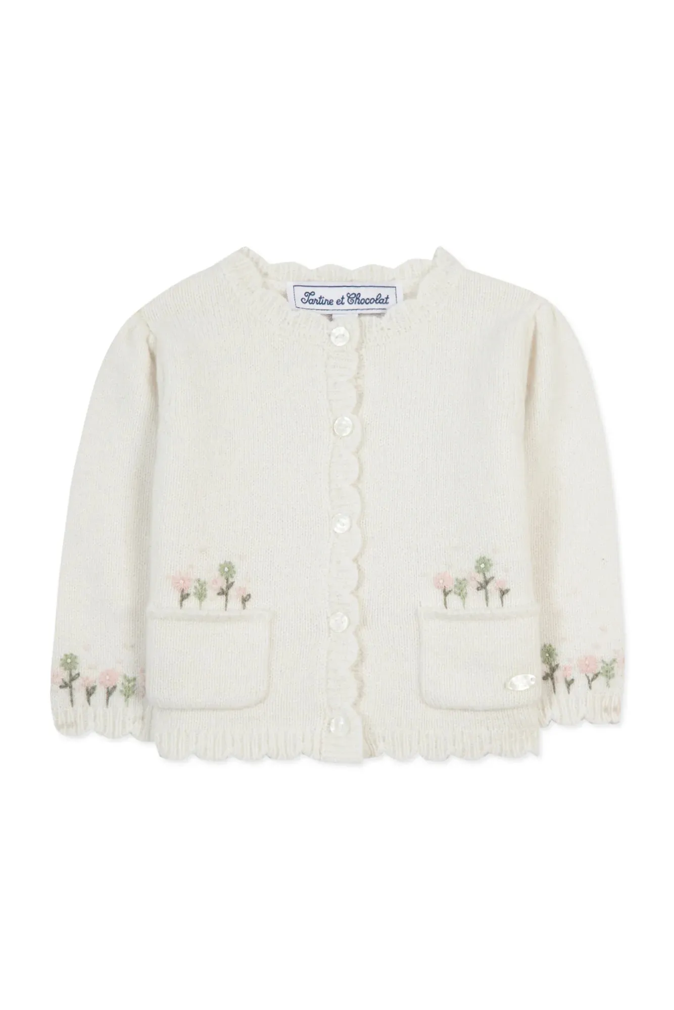 BABY PROMENADE ROMANTIQUE CARDIGAN10 - Nacre