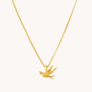 Bird Gold Pendant With Chain W.