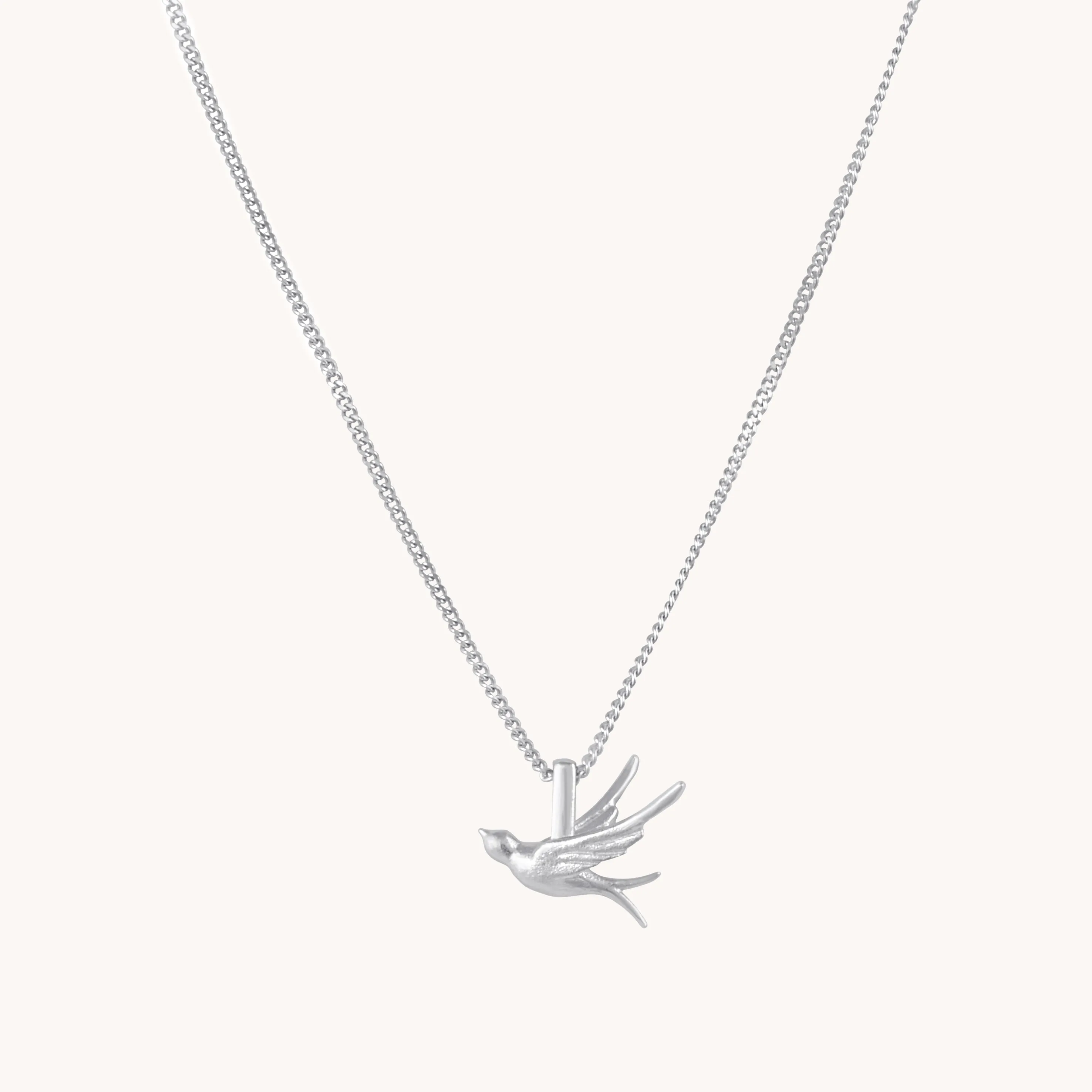 Bird Silver Pendant With Chain