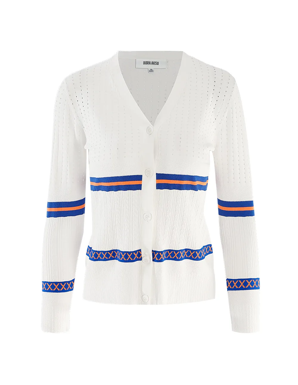 Blue Orange Stripes Knit Cardigan