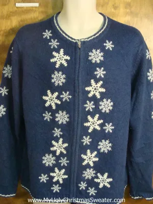 Blue with Snowflakes Cheesy Christmas Sweater