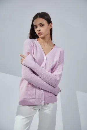 Boyfriend Cashmere Shell-Botton Cardigan