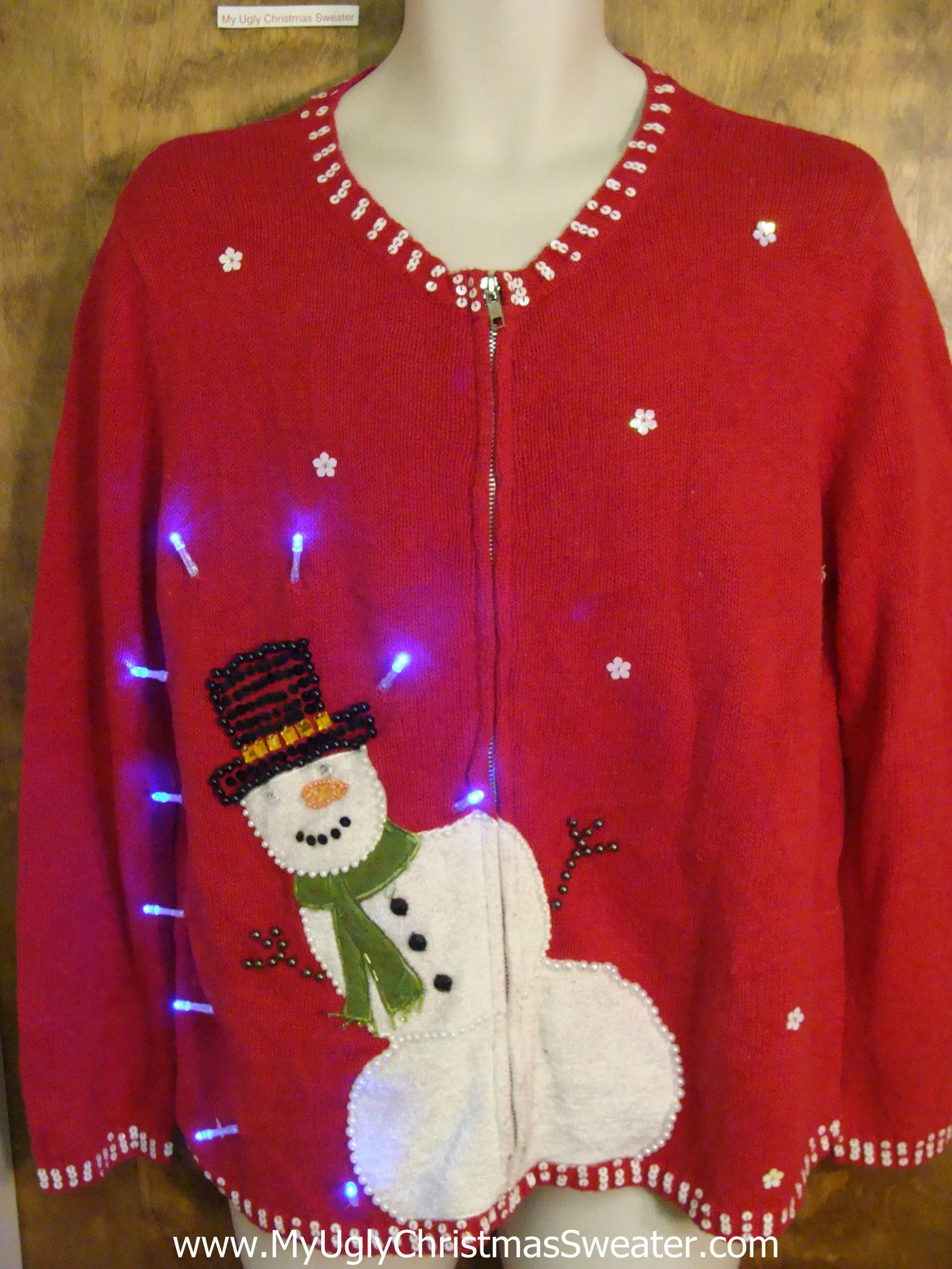 Bubble Butt Snowman Light Up Ugly Xmas Sweater