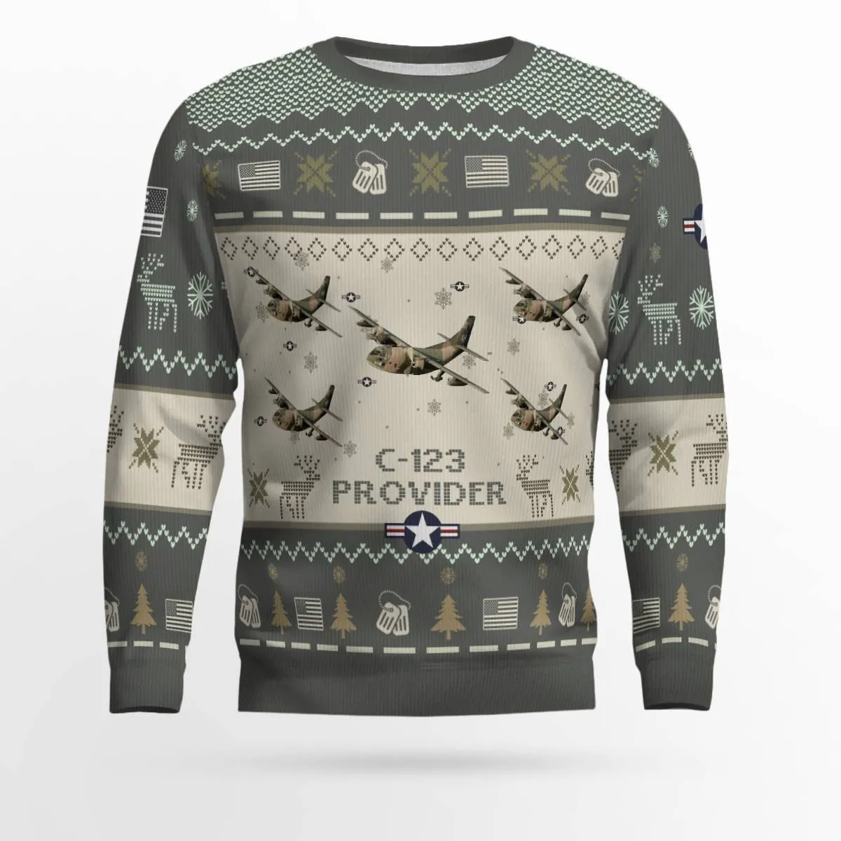 C-123 Provider C123 Aircraft Ugly Sweater, Ugly Sweater Christmas Shirt for Men Dad Veteran