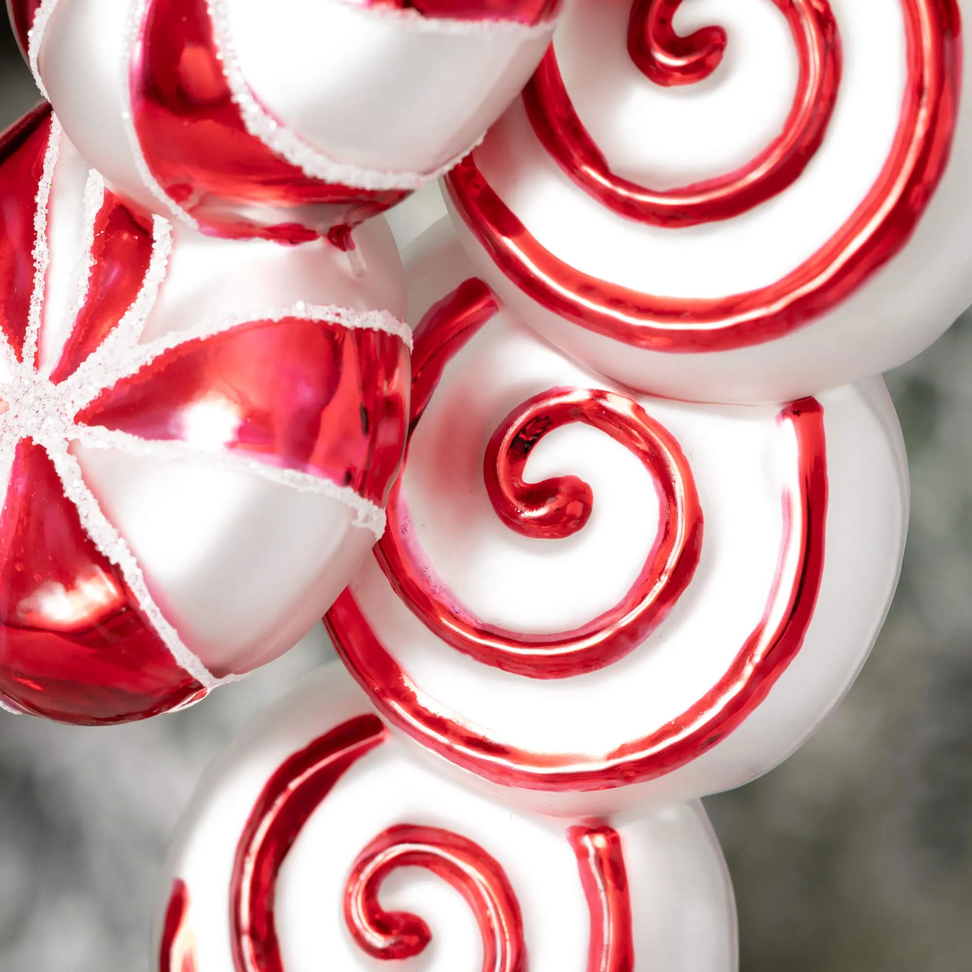 Candy Striped Ornament Set