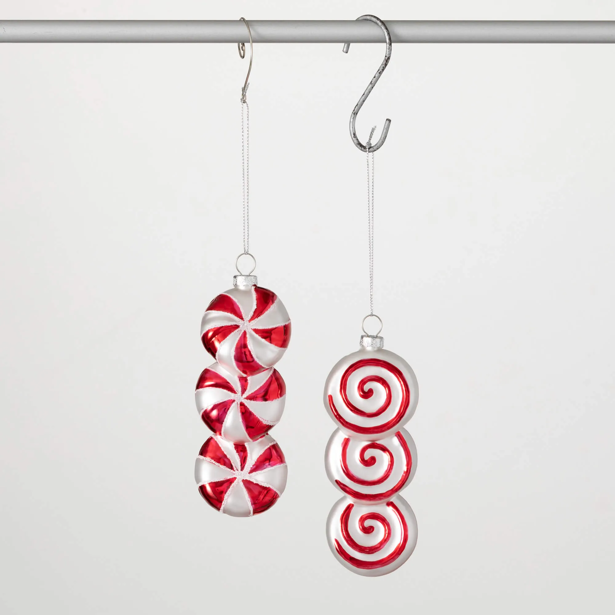 Candy Striped Ornament Set