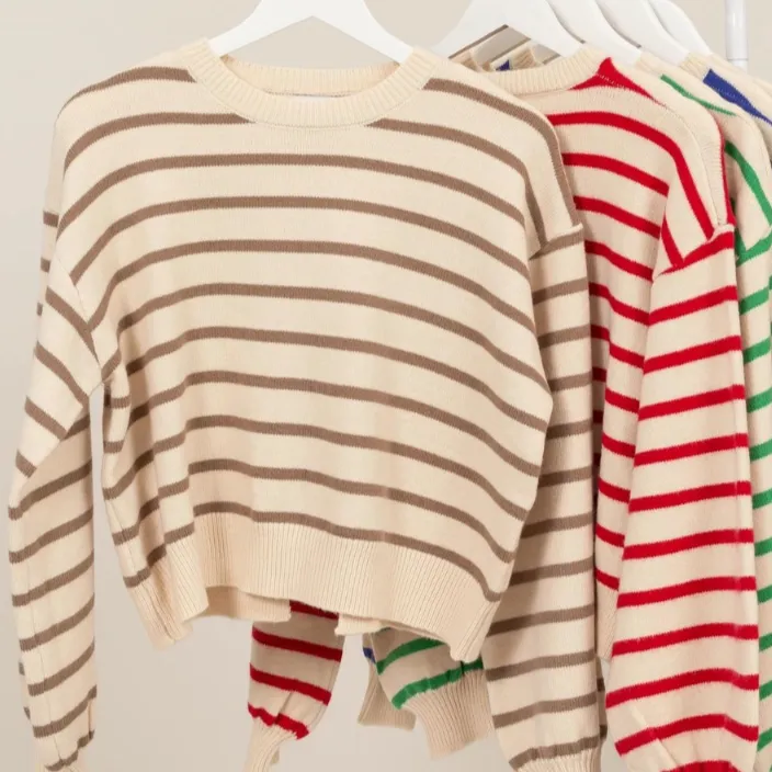 Charleston Striped Knit Pullover Sweater