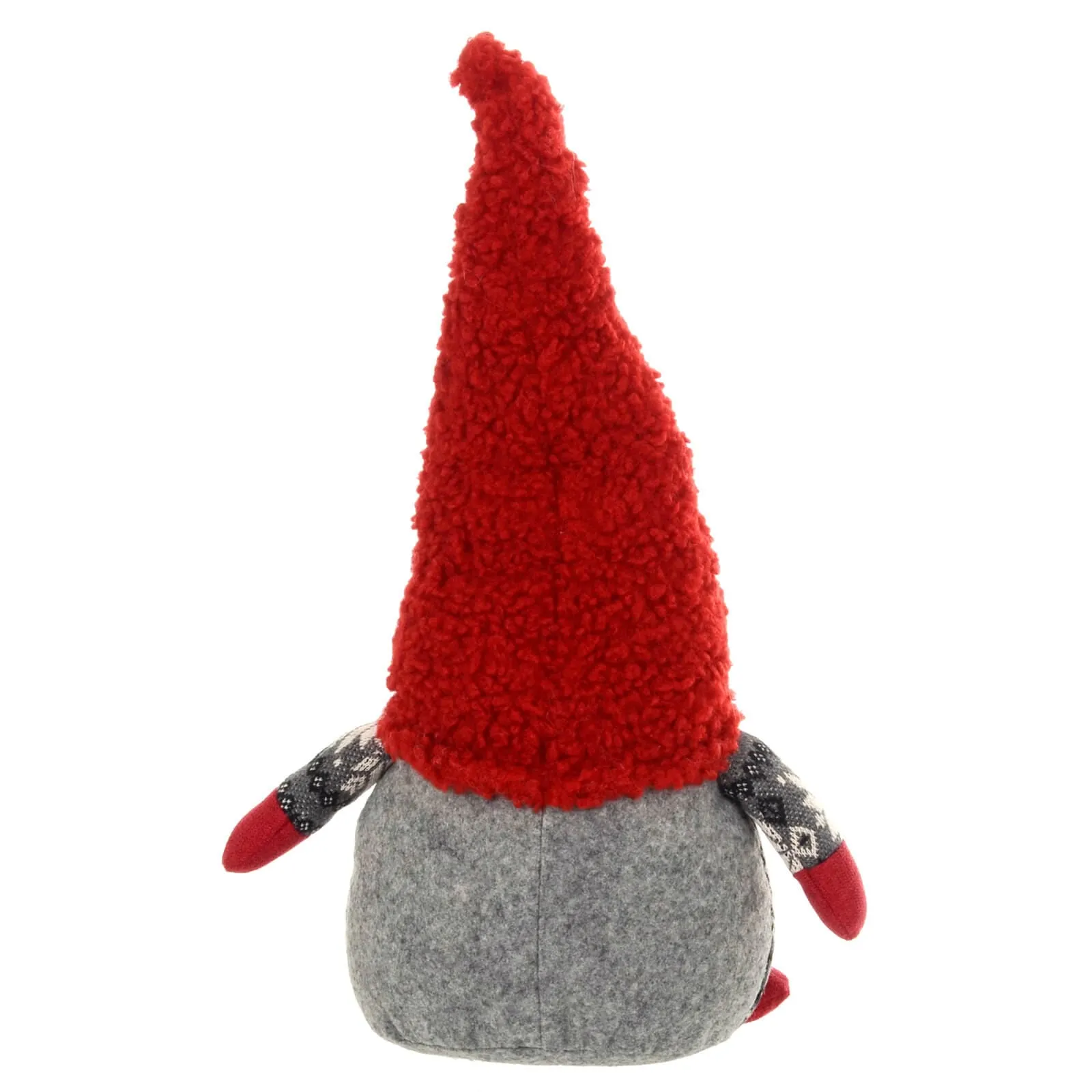 Christmas Gonk Decoration Fair Isle Jumper Grey Red Gnome 46cm