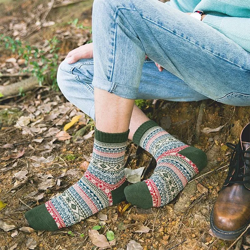 Cozy Striped Socks - Fuzzy Winter Wool Socks Set