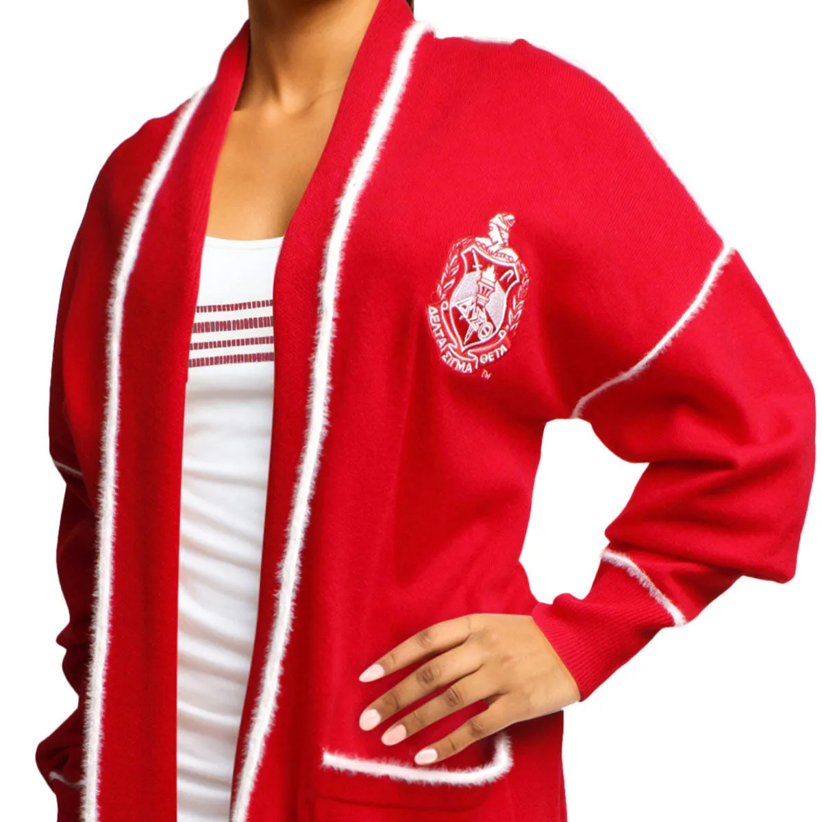 Delta Sigma Theta DST Sorority 4XL Long Duster Cardigan Plus Size