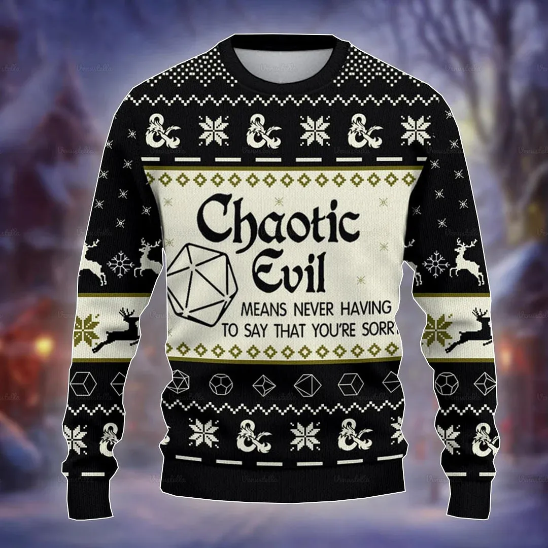 Dnd Christmas Ugly Sweatshirt, Dnd Class Sweater, Xmas Sweatshirt, Christmas Gift For Men Women