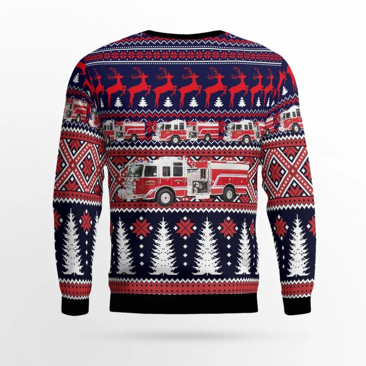 Edmond, Oklahoma, Edmond Fire Department All Over Printed Ugly Christmas Sweater