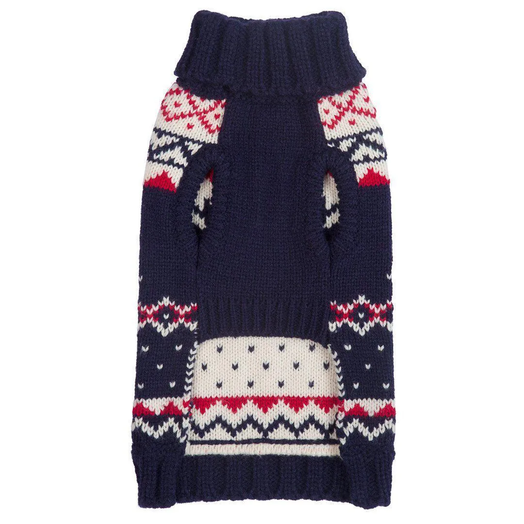 Fabdog | Traditional Christmas Fairisle Dog Jumper - Blue Moose