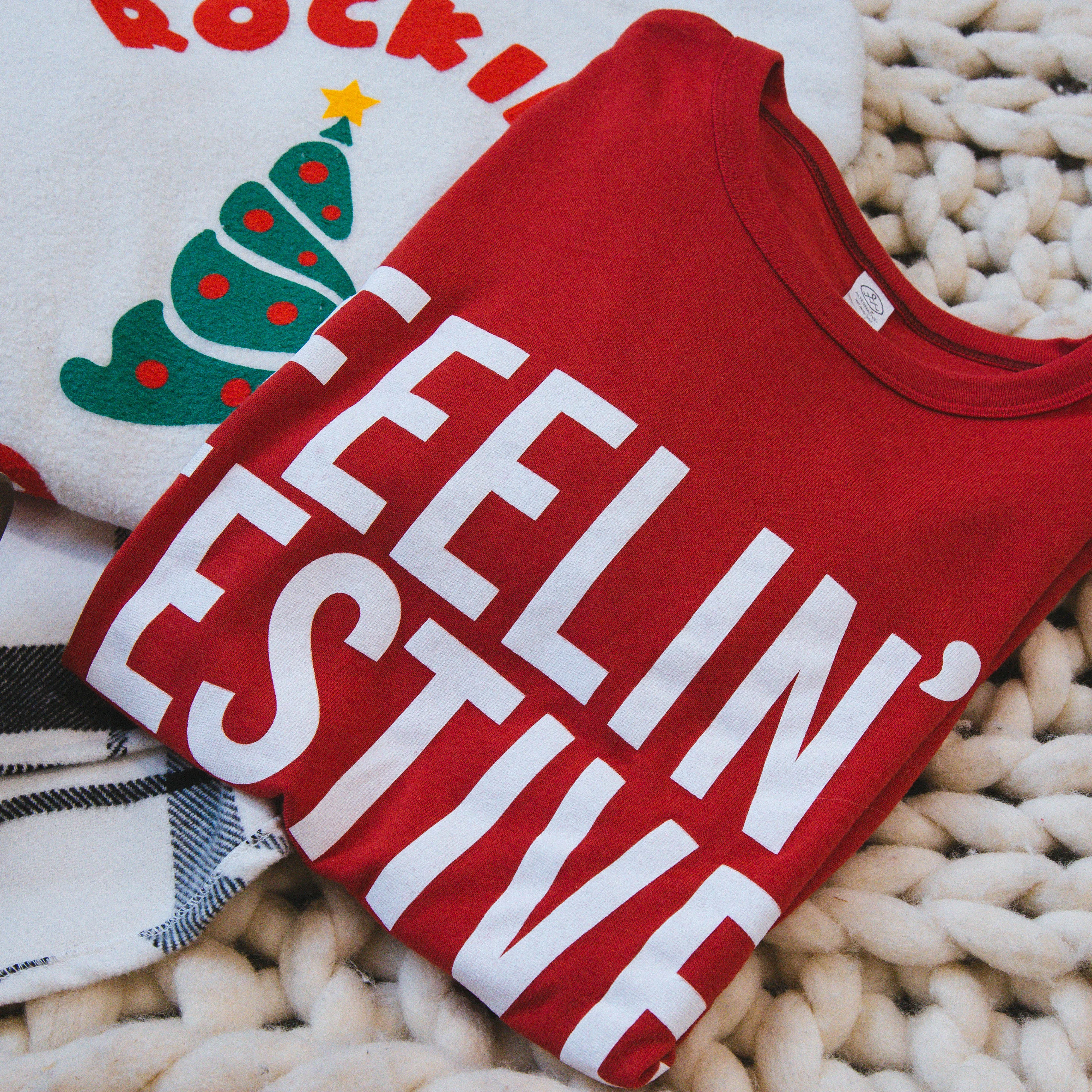 Feelin' Festive Graphic Tee, Red