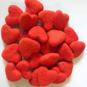 Felt Hearts Crimson Red