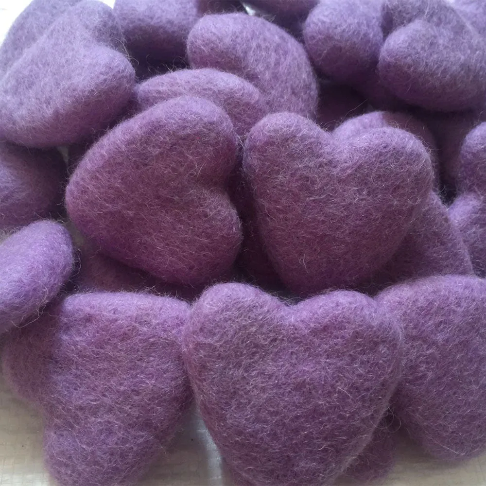 Felt Hearts Purple