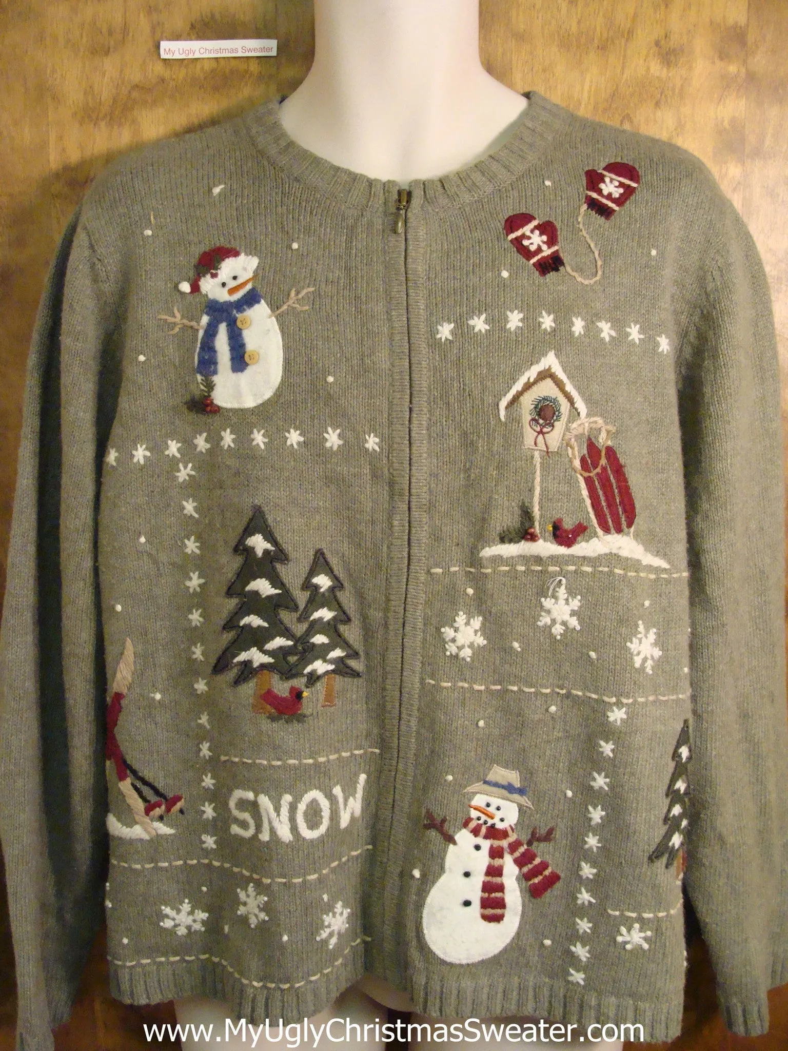 Festive SNOW Novelty Funny Holiday Sweater