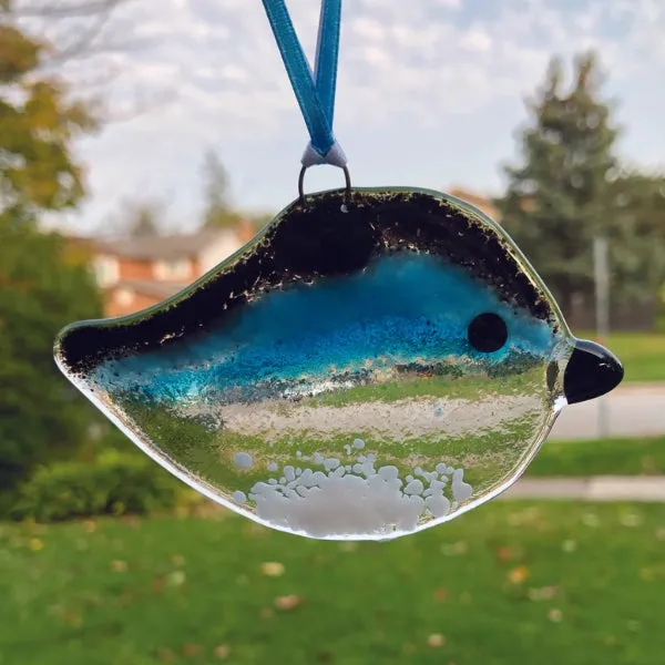 Fused Glass Suncatcher - Blue Bird