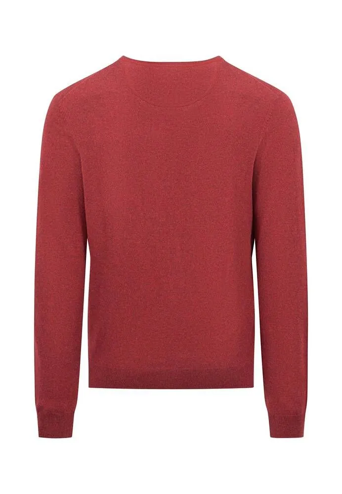 Fynch Hatton - V-Neck Sweater, Ruby Red