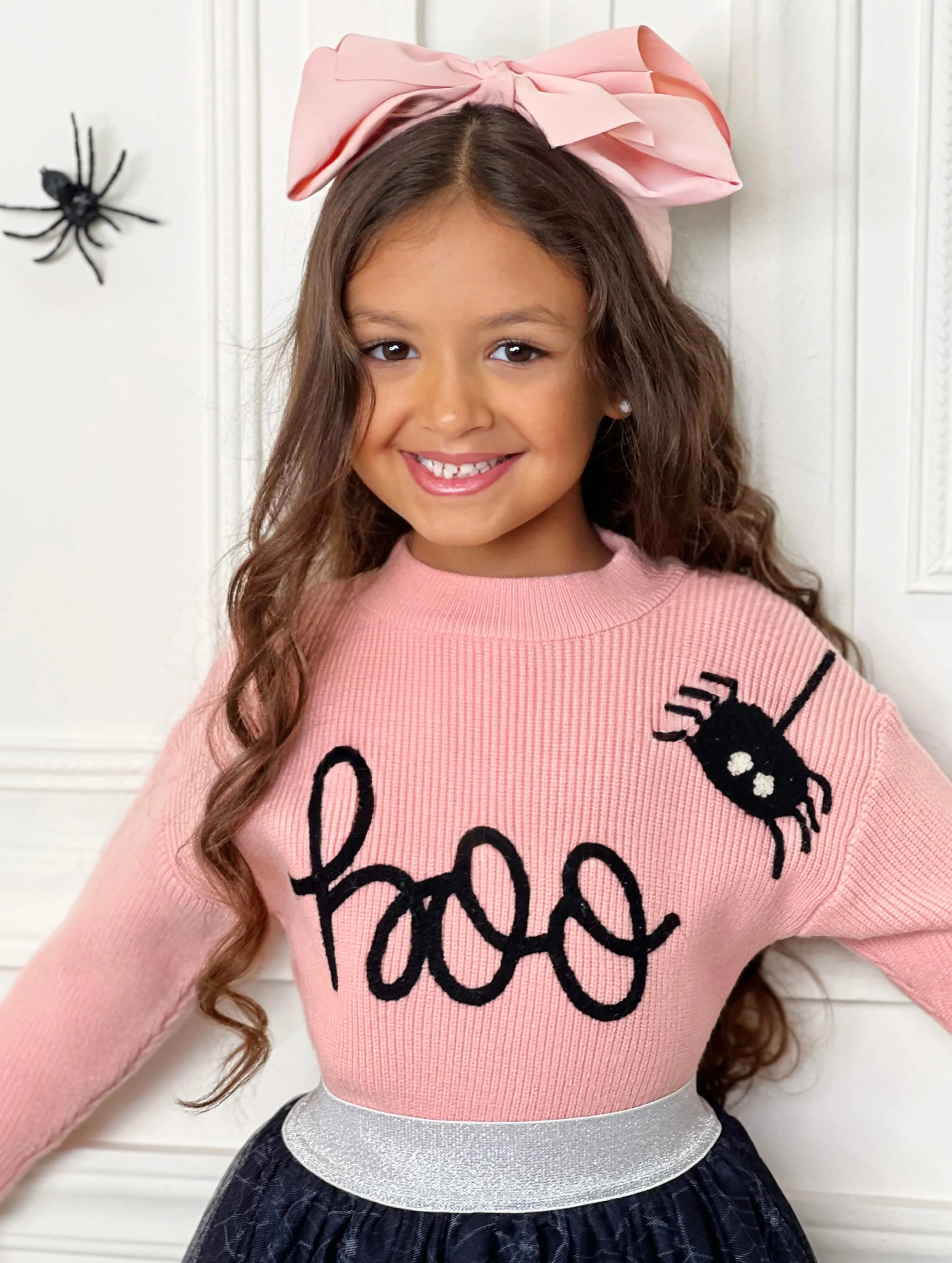 Halloween Boo Top And Spider Tutu Skirt Set