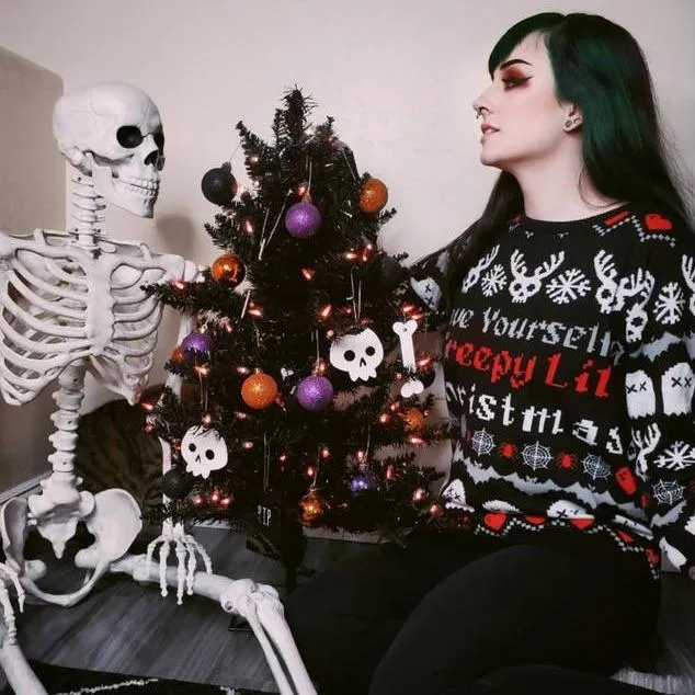 HAVE YOURSELF CREEPY LIL CHRISTMAS UGLY XMAS SWEATER