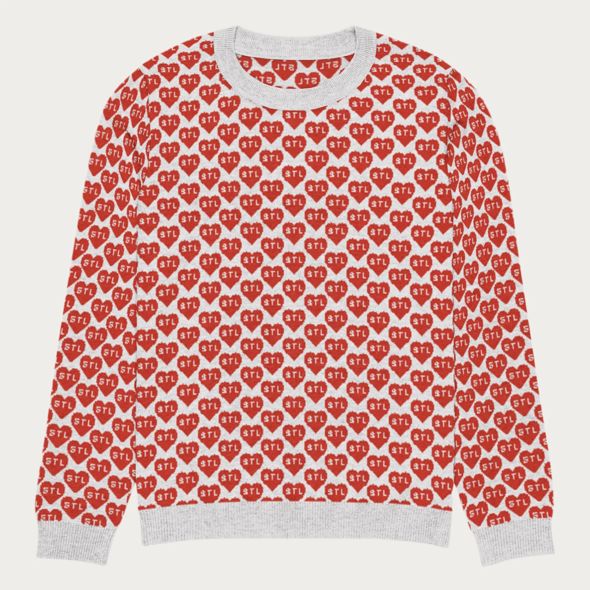 Heart STL Knitted crew neck sweater