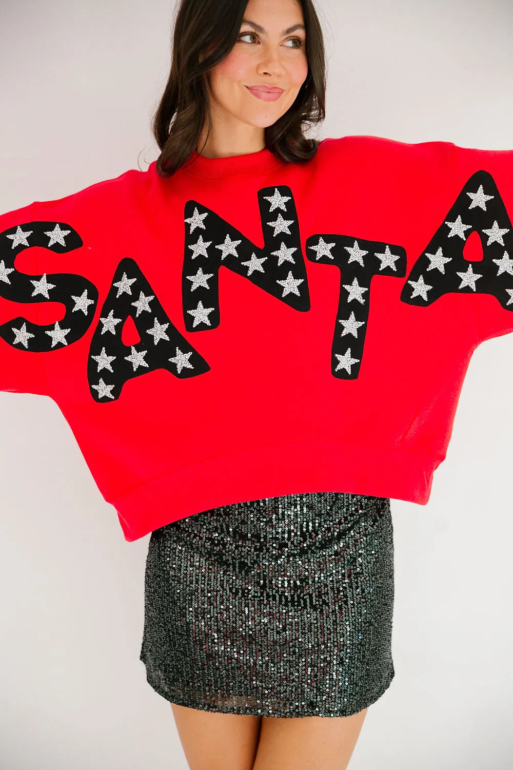 HERE COMES SANTA RED PULLOVER