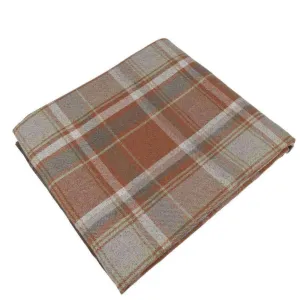 Heritage Burnt Orange   Grey Tartan Table Runner