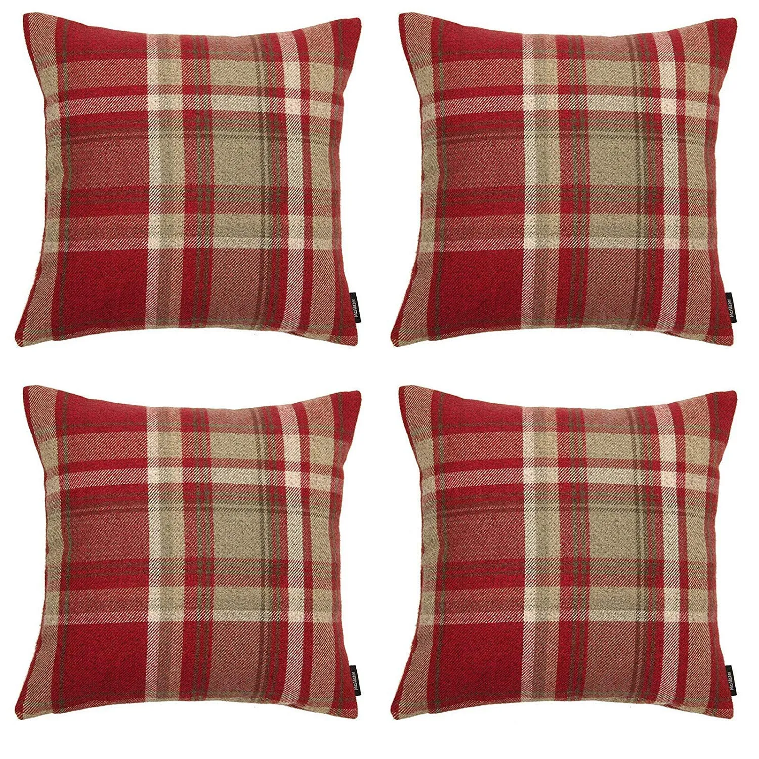 Heritage Red   White Tartan 43cm x 43cm Cushion Sets