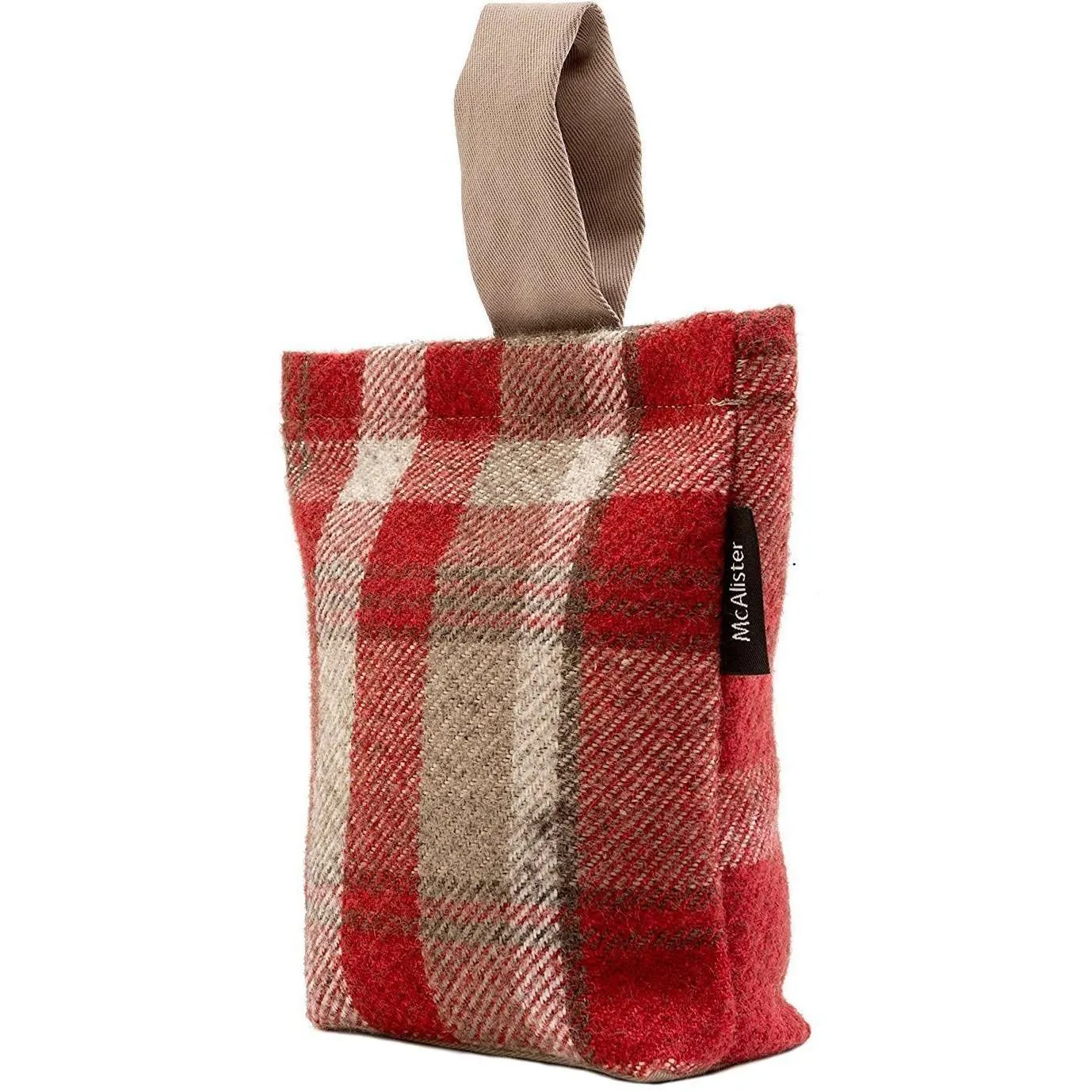 Heritage Tartan Red   White Fabric Door Stop