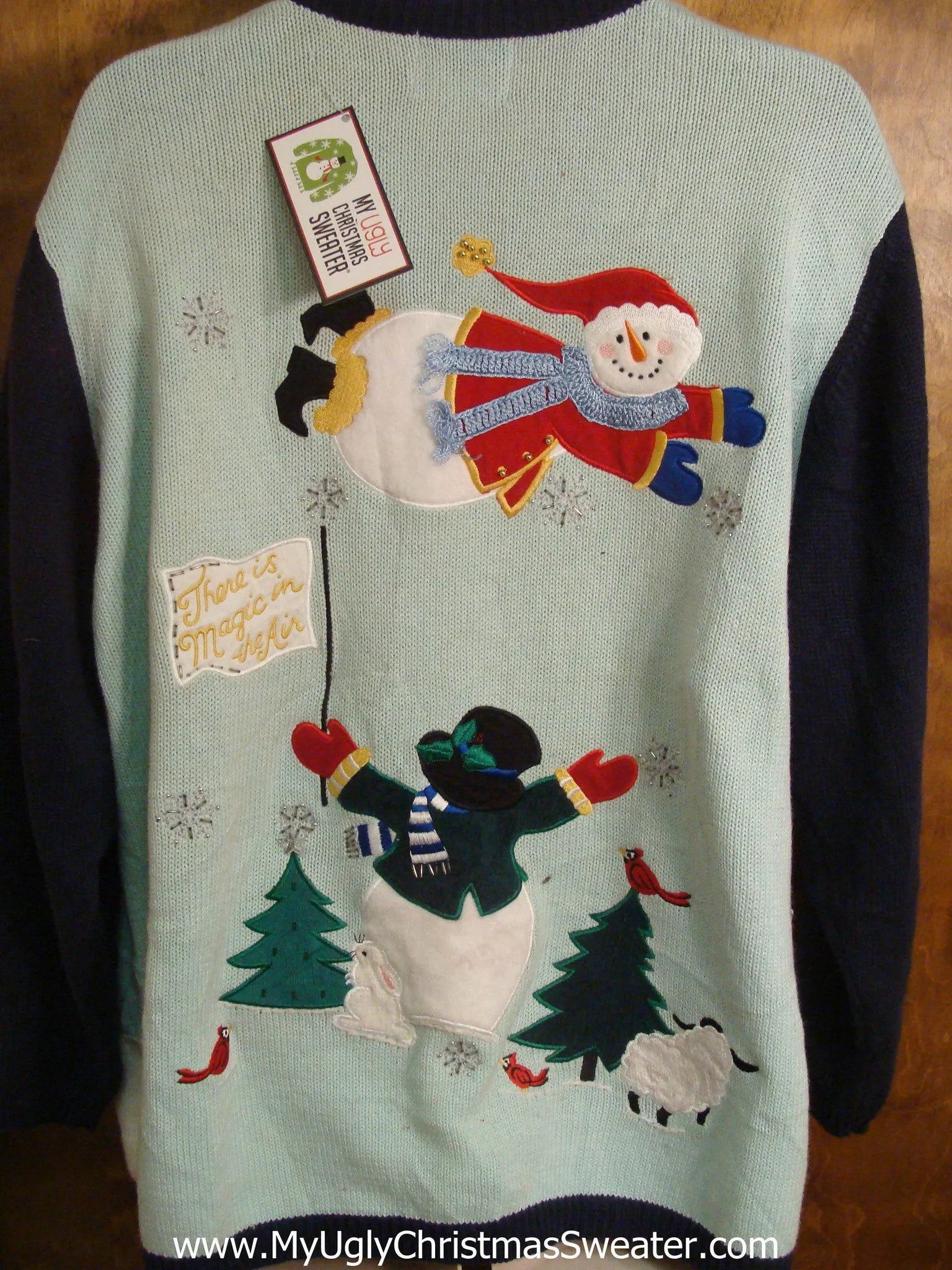 Holiday Snowman Scene Funny Christmas Sweater