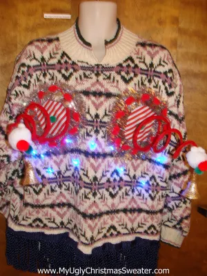 Horrible 2sided Light Up Ugly Christmas Naughty Sweater