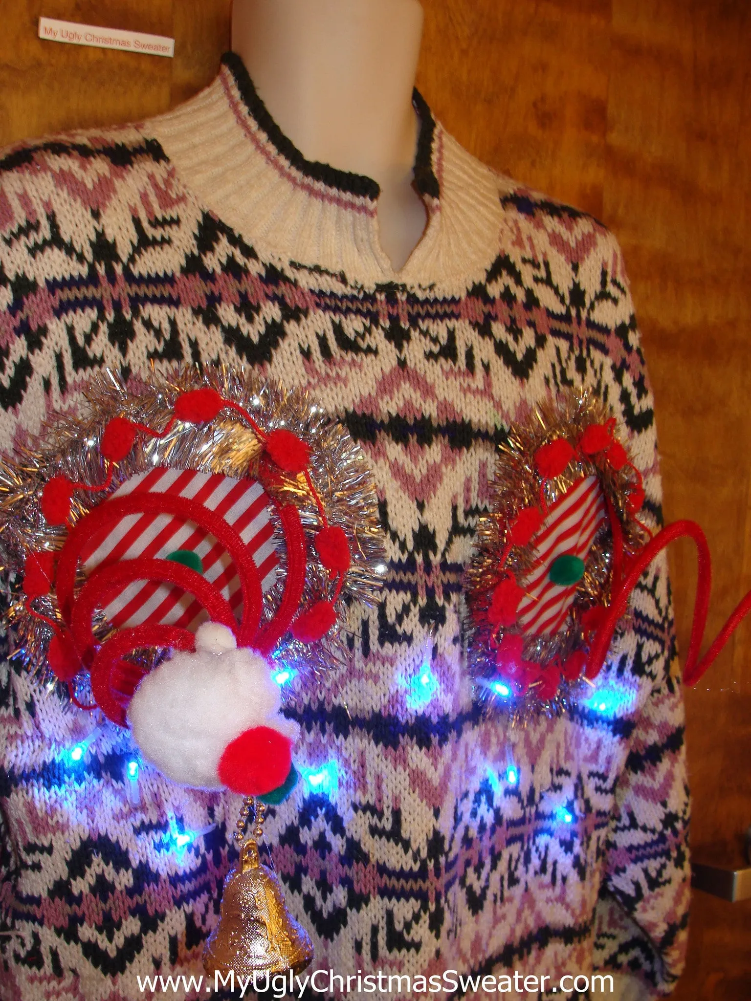 Horrible 2sided Light Up Ugly Christmas Naughty Sweater