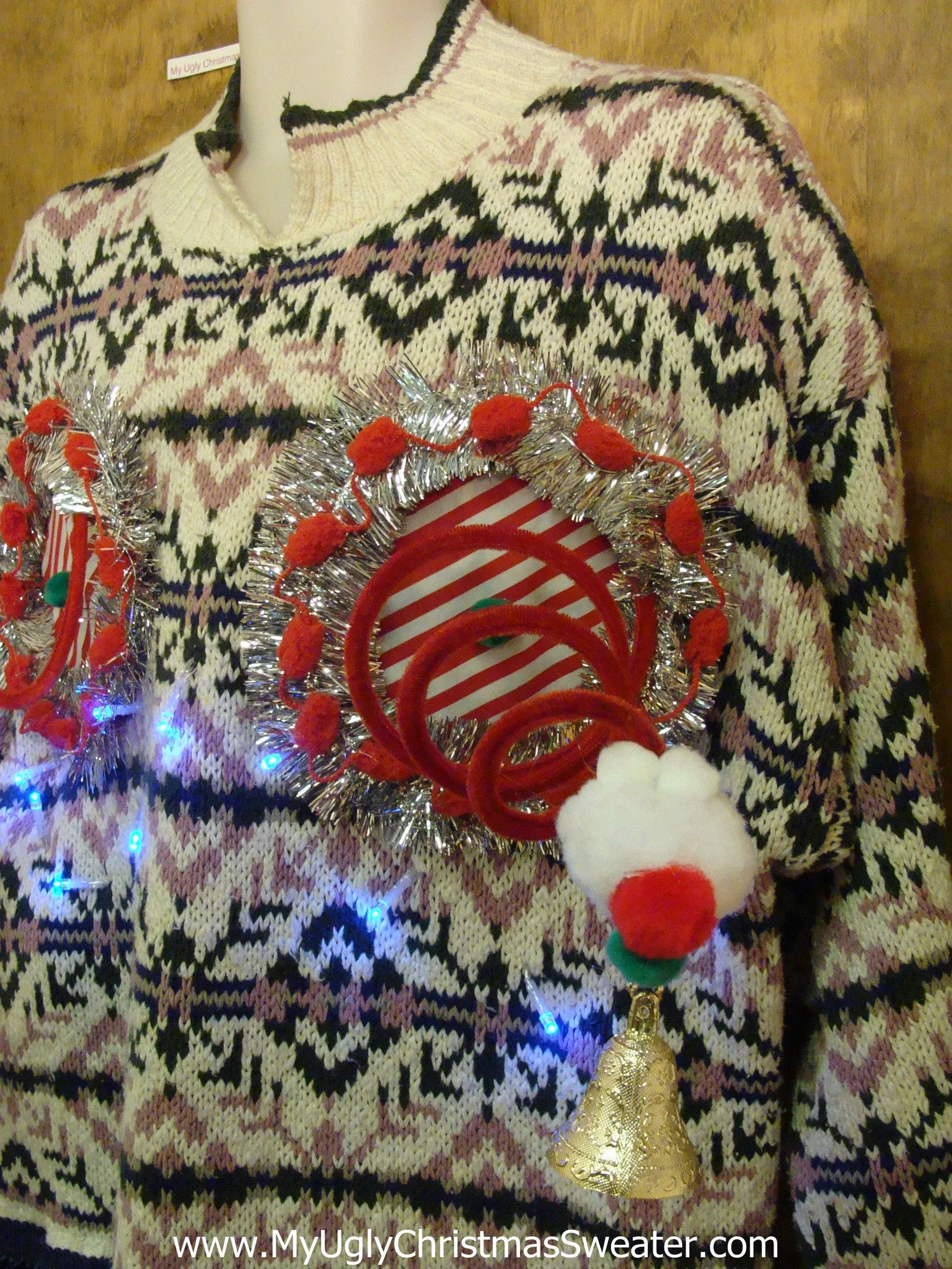 Horrible 2sided Light Up Ugly Christmas Naughty Sweater