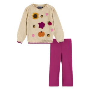 Infant 2-piece Chenille Sweater & Glitter Legging Set | Fall Themed