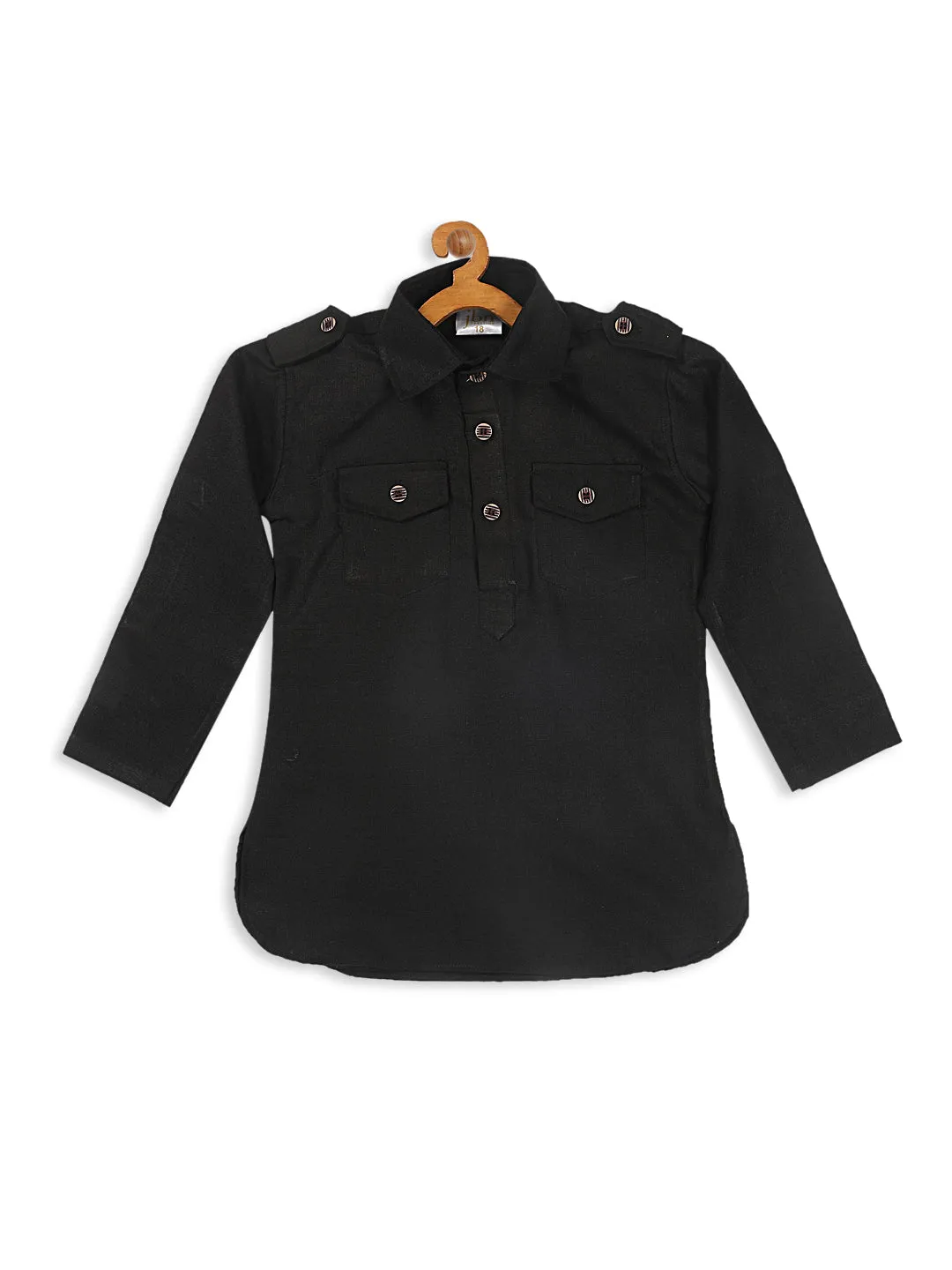 Jashvi Boy's Black Pathani Kurta