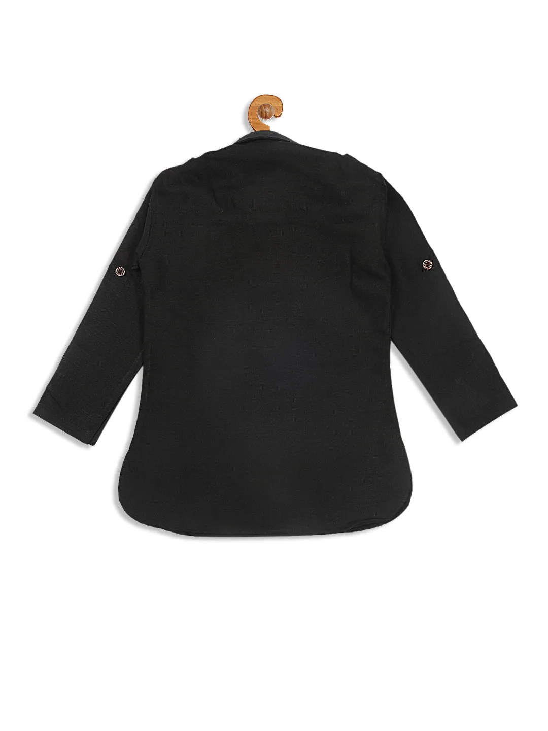 Jashvi Boy's Black Pathani Kurta