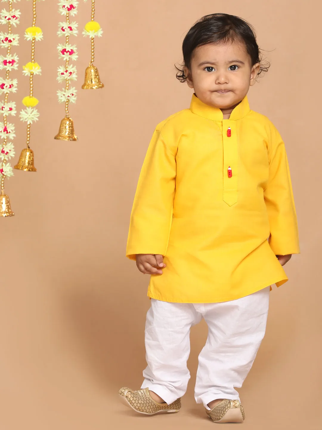 Jashvi Boy's Yellow Kurta