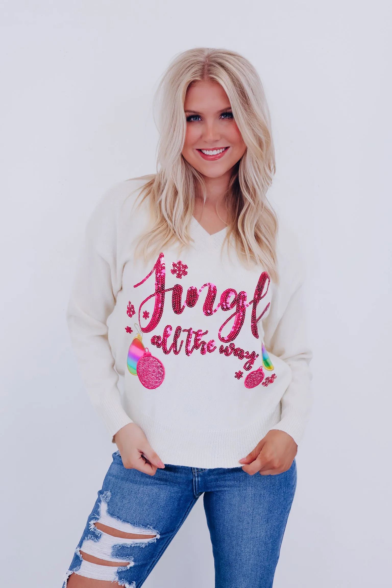 Jingle All The Way Sequin Sweater