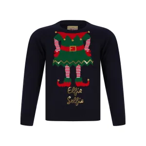 Kids Elfie Selfie Christmas Jumper