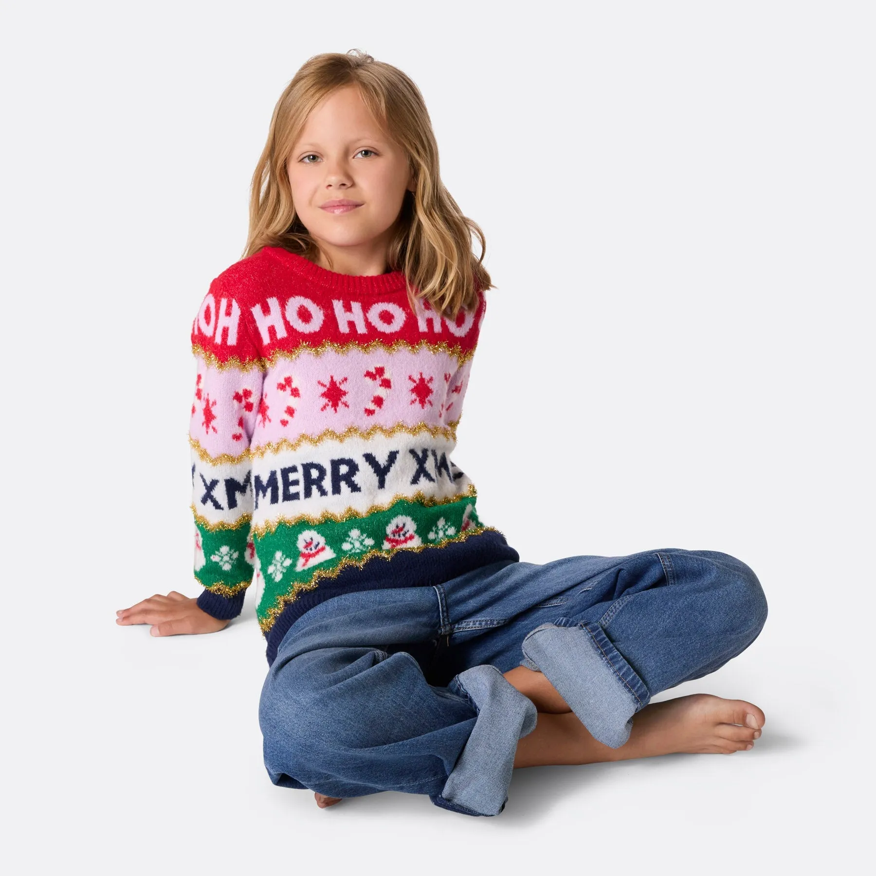 Kids' Striped Christmas Jumper