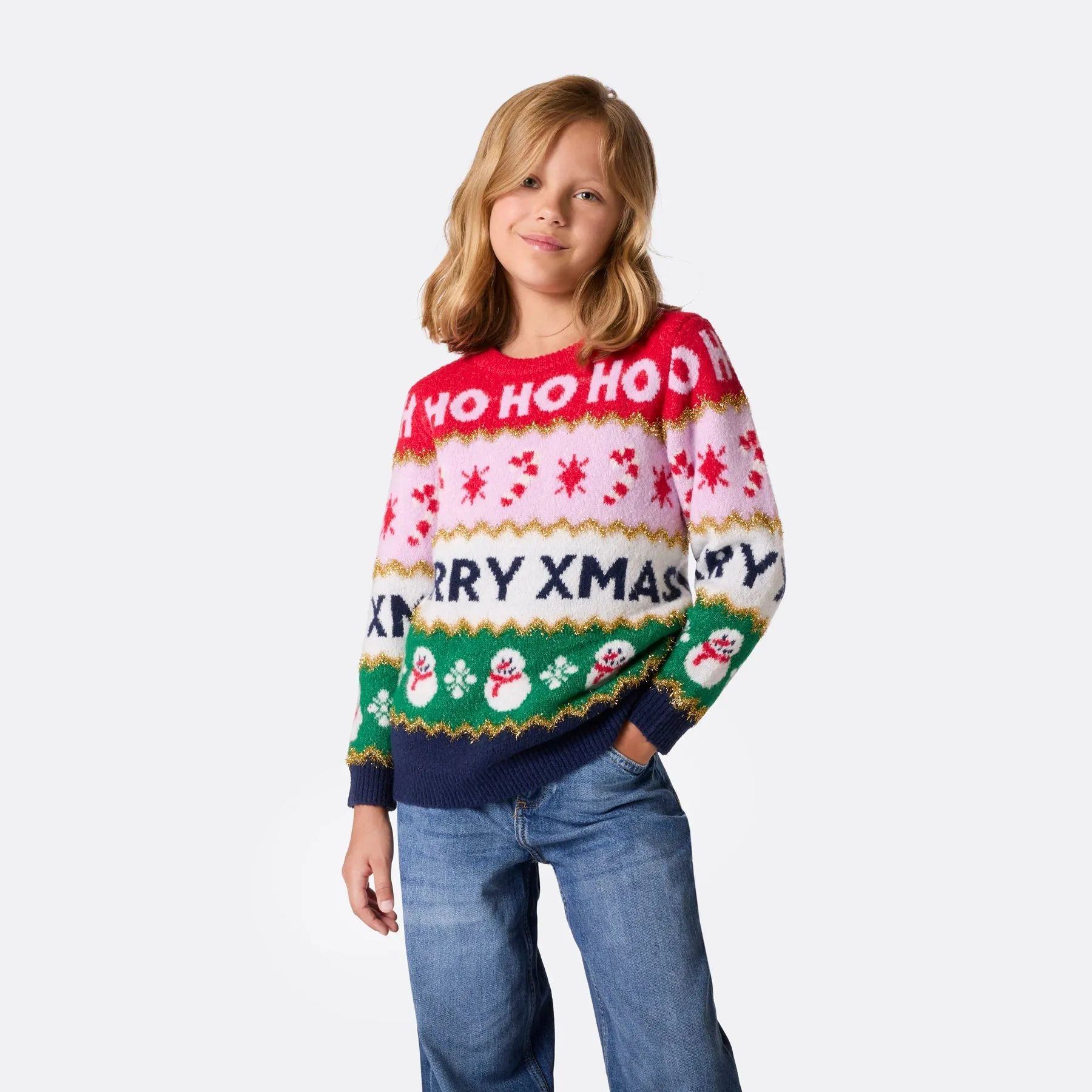 Kids' Striped Christmas Jumper