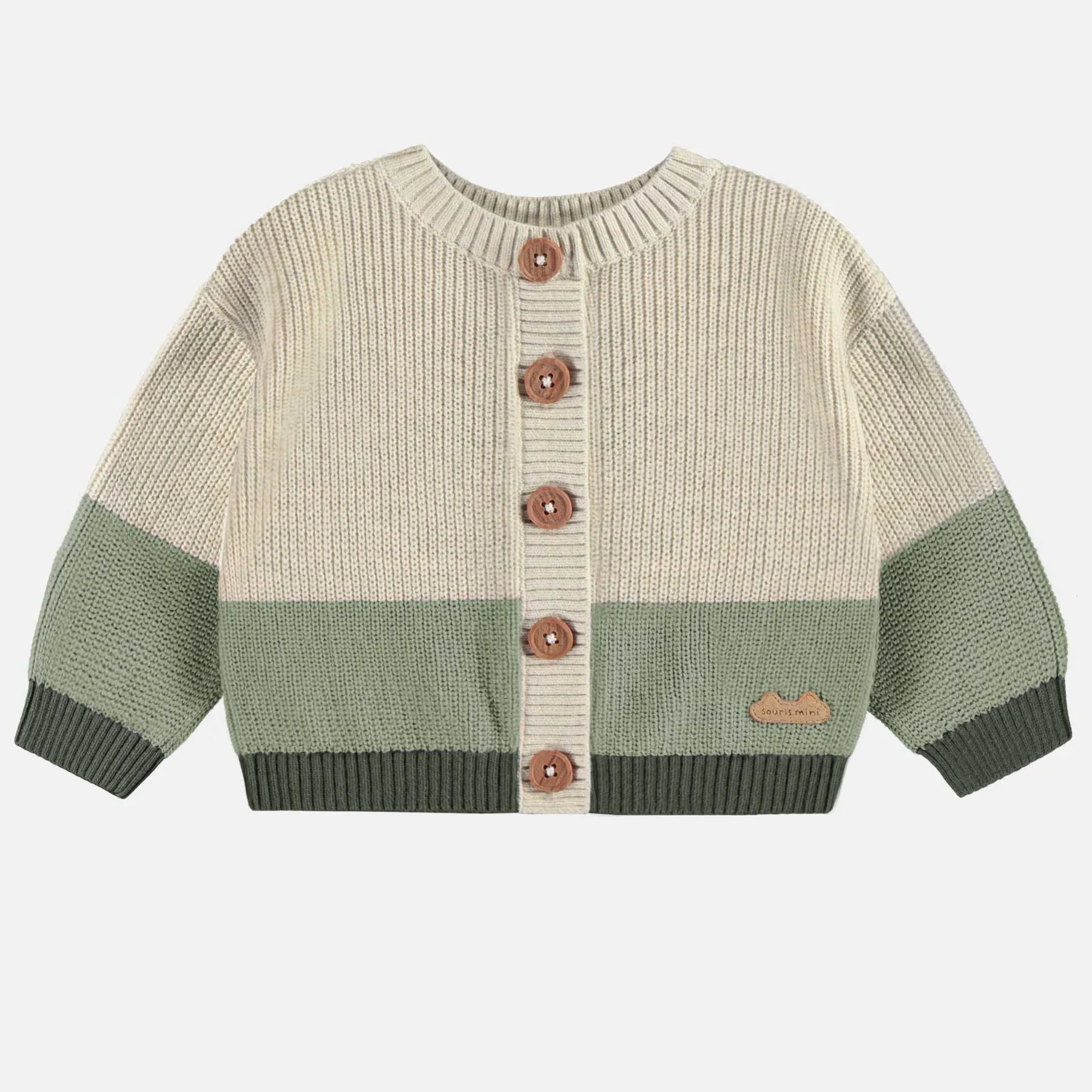 Knit Cardigan with Duck Illustration