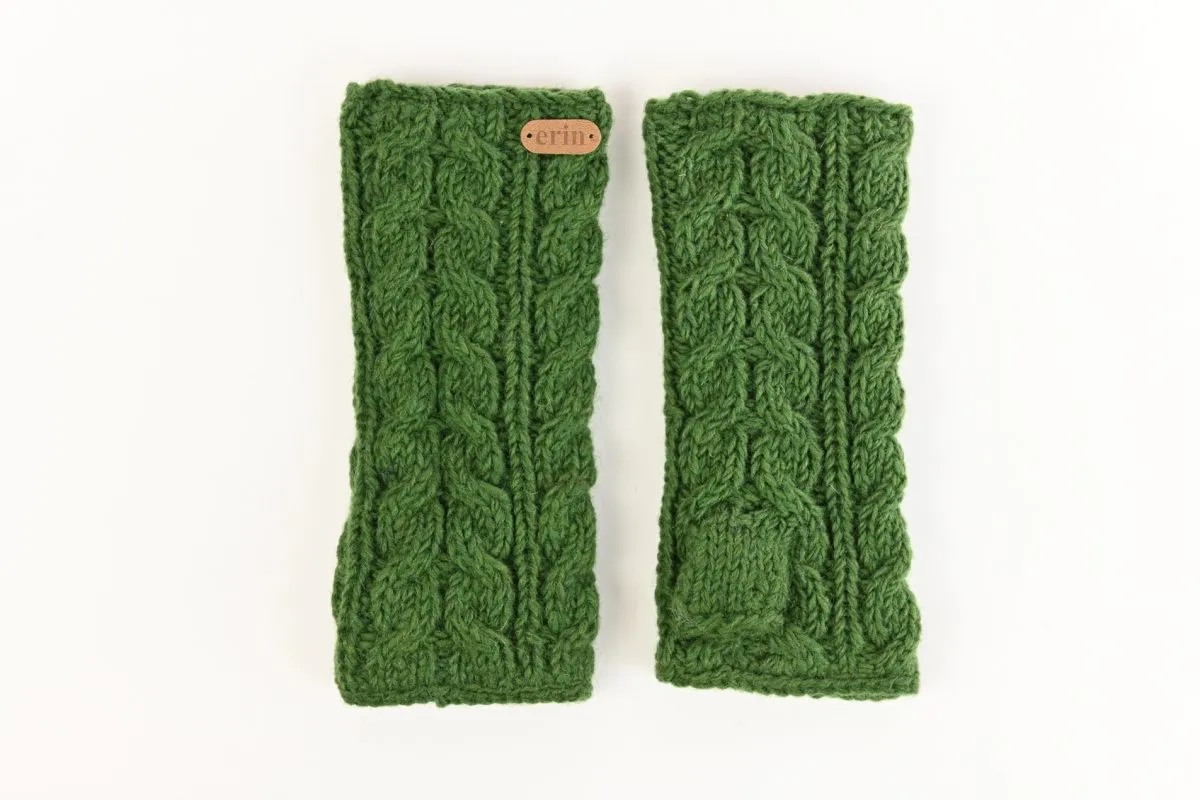 Knit Hand Warmers - Green